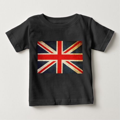 Vintage Union Jack Flag Baby Fine Jersey T_Shirt