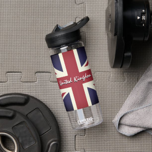 Vintage Union Jack Flag, British, United Kingdom Water Bottle