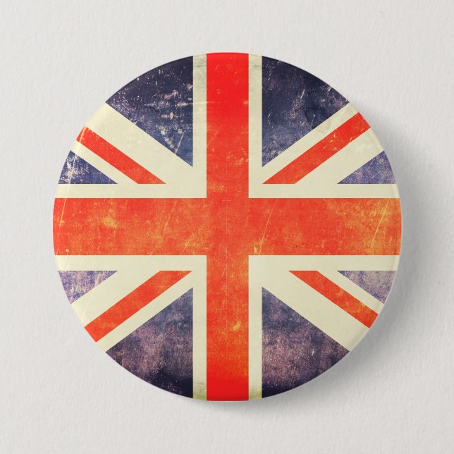 Vintage Union Jack flag Button (Front)