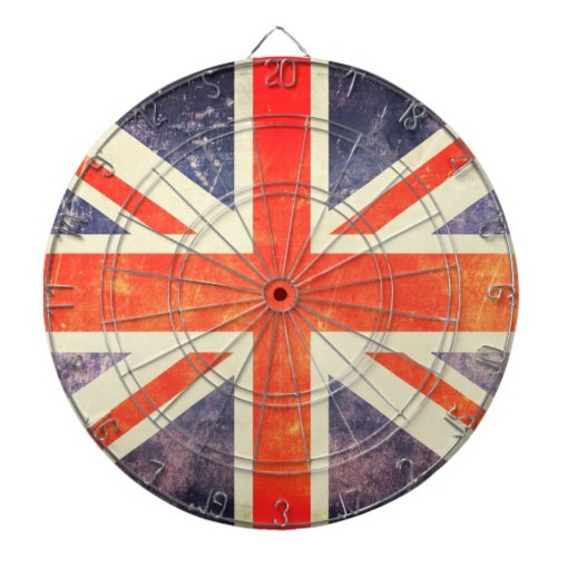 Vintage Union Jack flag Dartboard Zazzle