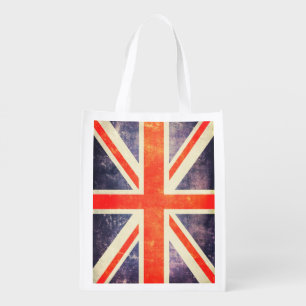 Vintage Union Jack flag Grocery Bag