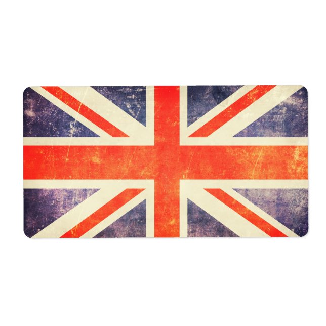 Vintage Union Jack flag Label (Front)
