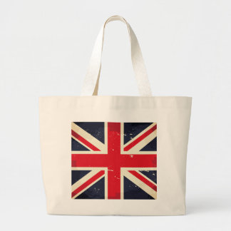 Vintage Union Jack Flag Large Tote Bag