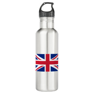 Vintage Union Jack Flag T-Shirt Stainless Steel Water Bottle