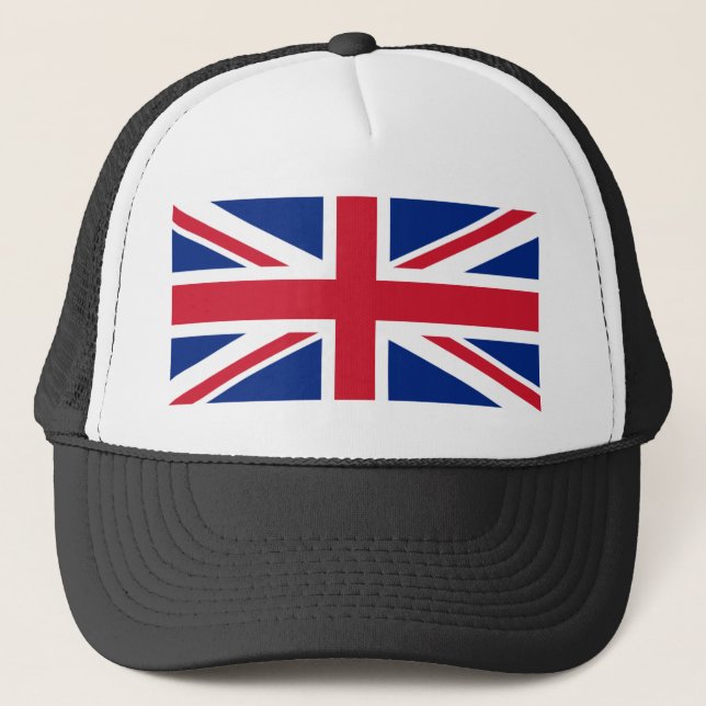 Vintage Union Jack Flag T-Shirt Trucker Hat (Front)