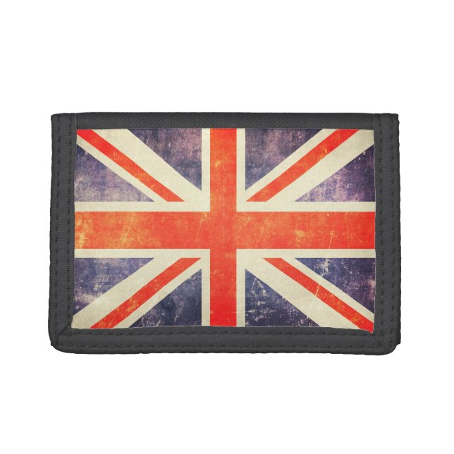 Vintage Union Jack flag Tri-fold Wallet (Front)