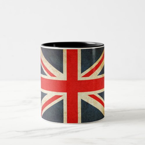 Vintage Union Jack Flag Two_Tone Coffee Mug