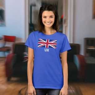 Vintage Union Jack Flag (White "UK" Text) Women's  T-Shirt