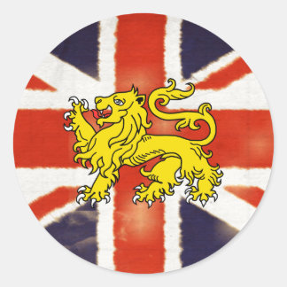 Vintage Union Jack Heraldry Lion Sticker