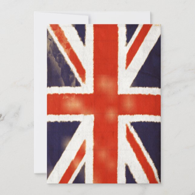 Vintage Union Jack Invitation (Vertical) (Front)