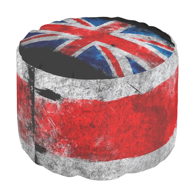 Vintage Union Jack Pouf (Angled Back)