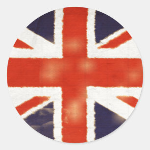 Vintage Union Jack Round Stickers