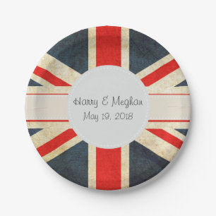 Vintage Union Jack Royal Wedding Paper Plates