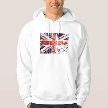 Vintage Union Jack Uk Flag Distressed Design Hoodie by greenexpresssions at Zazzle