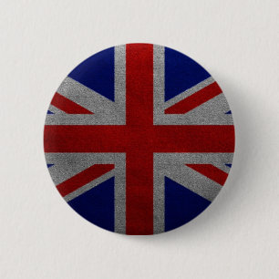 Vintage Union Jack United Kingdom British Flag Pinback Button