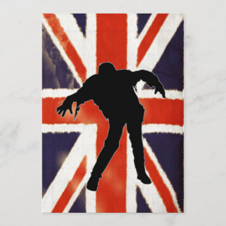 Vintage Union Jack Zombie Theme Party Invitation