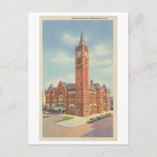 Vintage Union Station, Indianapolis, Indiana Postcard