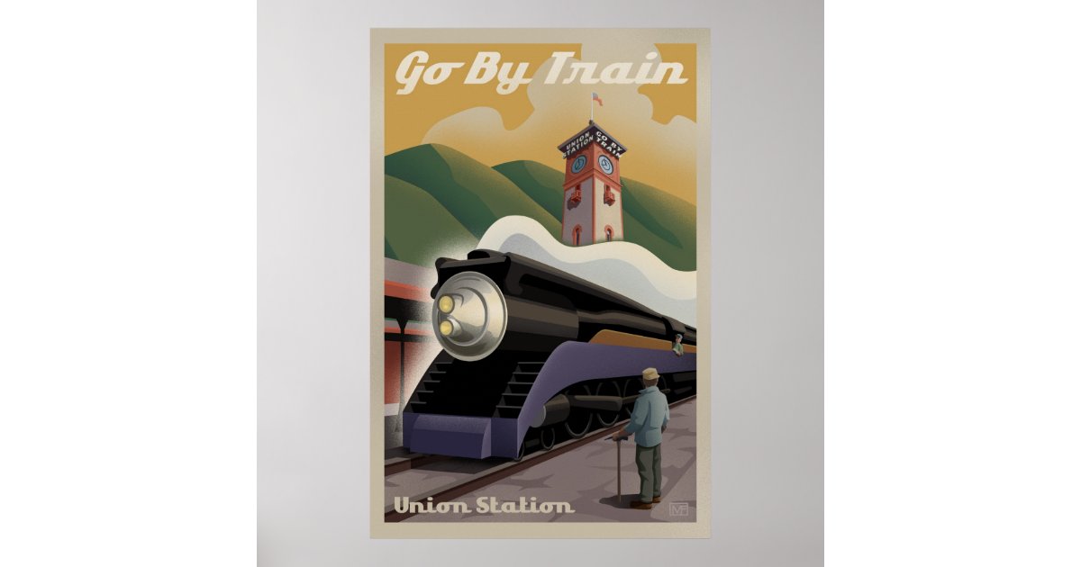 Vintage Union Train Station Poster | Zazzle.com