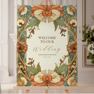 Vintage Unique Floral Art Nouveau Wedding  Foam Board