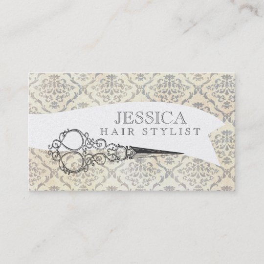 Vintage Unique Professional Gold Hair Stylist Business Card