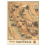 Vintage Unique Restored California Map, Decoupage Tissue Paper