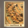 Vintage Unique Restored Map of California, 1885 Acrylic Print