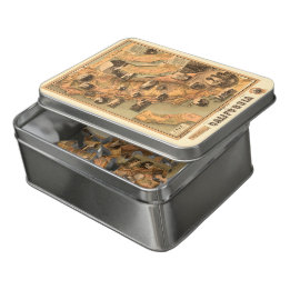 Vintage Unique Restored Map of California, 1885 Jigsaw Puzzle