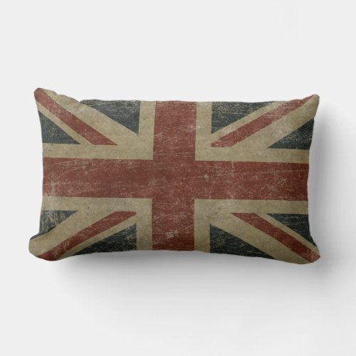 Vintage United Kingdom Flag Lumbar Pillow