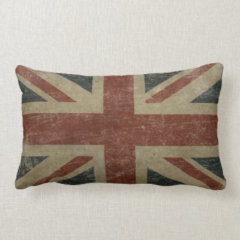 Vintage United Kingdom Flag Lumbar Pillow by staticnoise at Zazzle