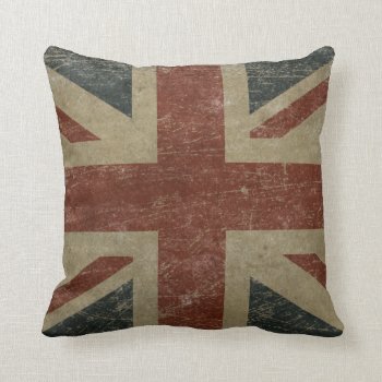 Vintage United Kingdom Flag Throw Pillow by staticnoise at Zazzle