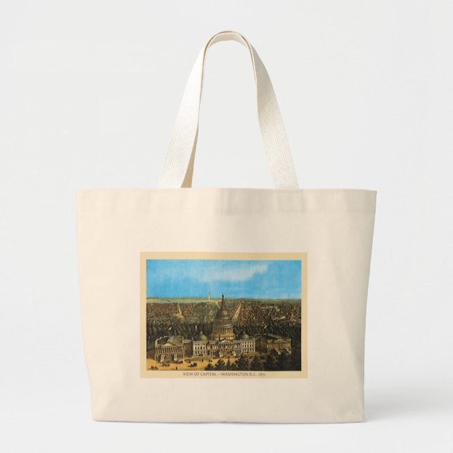Vintage United States Capitol Large Tote Bag (Front)