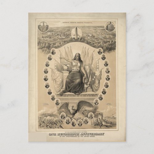 Vintage United States Centennial Souvenir Postcard