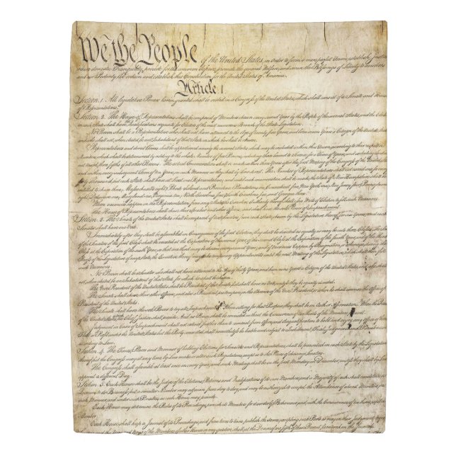 Vintage United States Constitution Duvet Cover (Front)