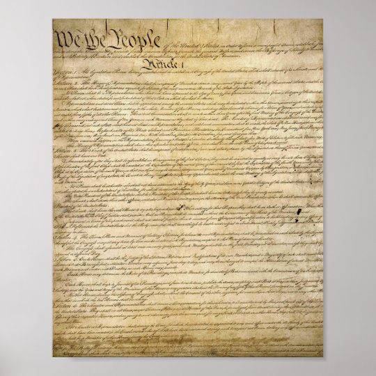 vintage united states constitution print zazzlecom