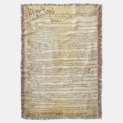 Vintage United States Constitution Throw Blanket