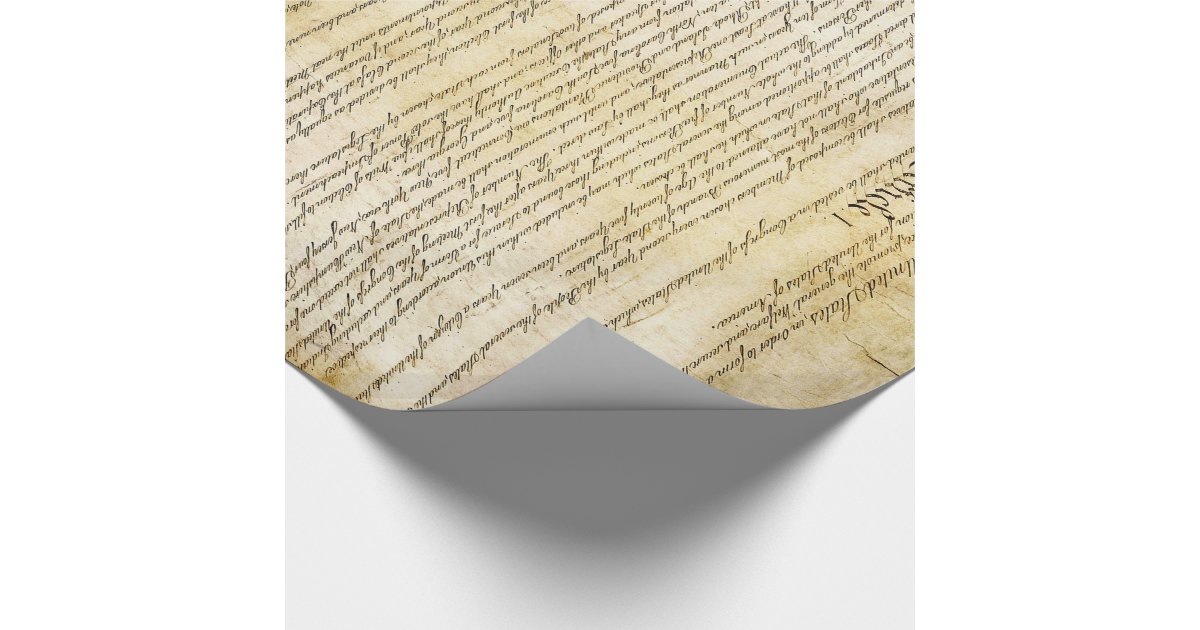Vintage United States Constitution Wrapping Paper | Zazzle