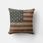 Vintage United States Flag Throw Pillow at Zazzle