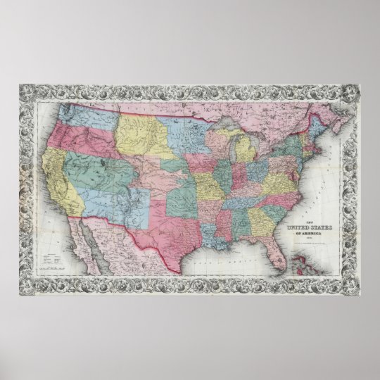 Vintage United States Map 1853 - Vintage United States Map 1853 Poster R84adc69e110b4134bd0022861be33f64 Zps8t 8byvr 540 