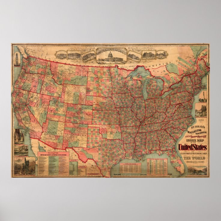 Vintage United States Map 1883 - Vintage United States Map 1883 Poster R972e8fd75fbb47dea4be543ac39172d6 Zps76 8byvr 736