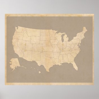 Vintage United States Map Poster by GeeklingBooks at Zazzle