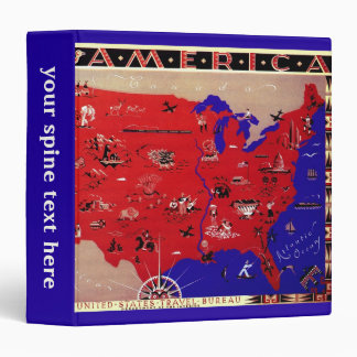 Vintage United States of America Travel Bureau Map Binder