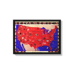 Vintage United States of America Travel Bureau Map Canvas Print