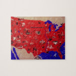 Vintage United States of America Travel Bureau Map Jigsaw Puzzle
