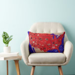 Vintage United States of America Travel Bureau Map Lumbar Pillow