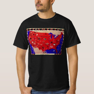 Vintage United States of America Travel Bureau Map T-Shirt