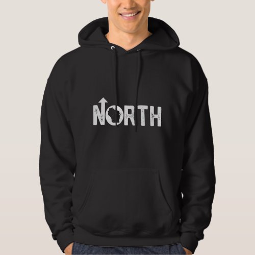 Vintage Up North Wisconsin Distressed Text Pullove Hoodie