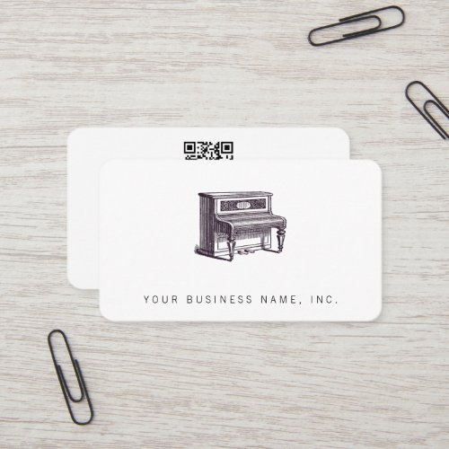 Vintage Upright Piano Business Card