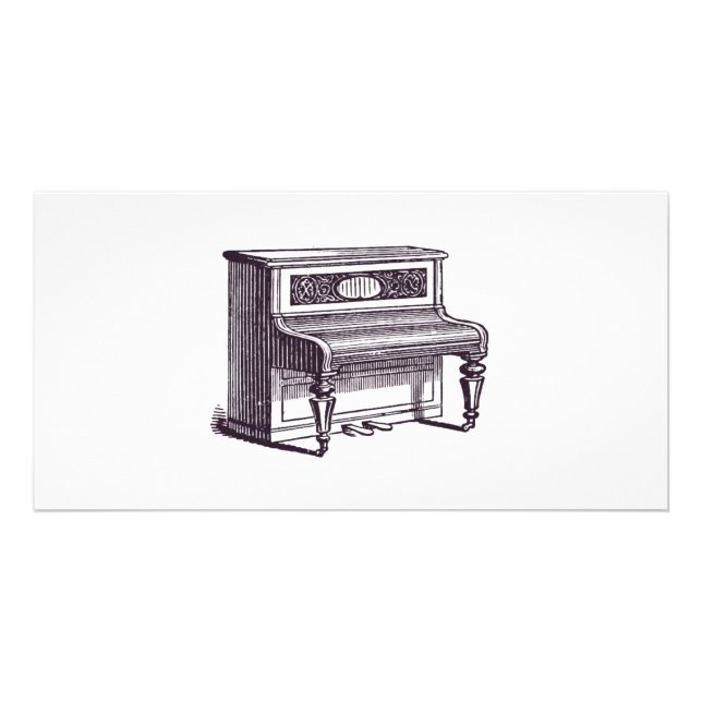 Vintage Upright Piano Card (Front)
