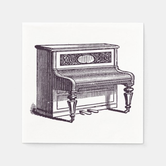 Vintage Upright Piano Napkins (Front)