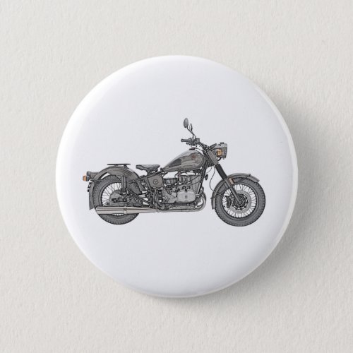 Vintage Ural Motorcycle Illustration Button